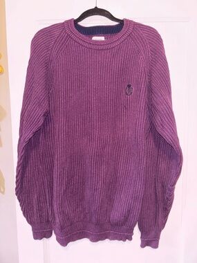 Vintage Chaps Ralph Lauren Sweater Crewneck Knit Grandpa Retro XL Purple Golf